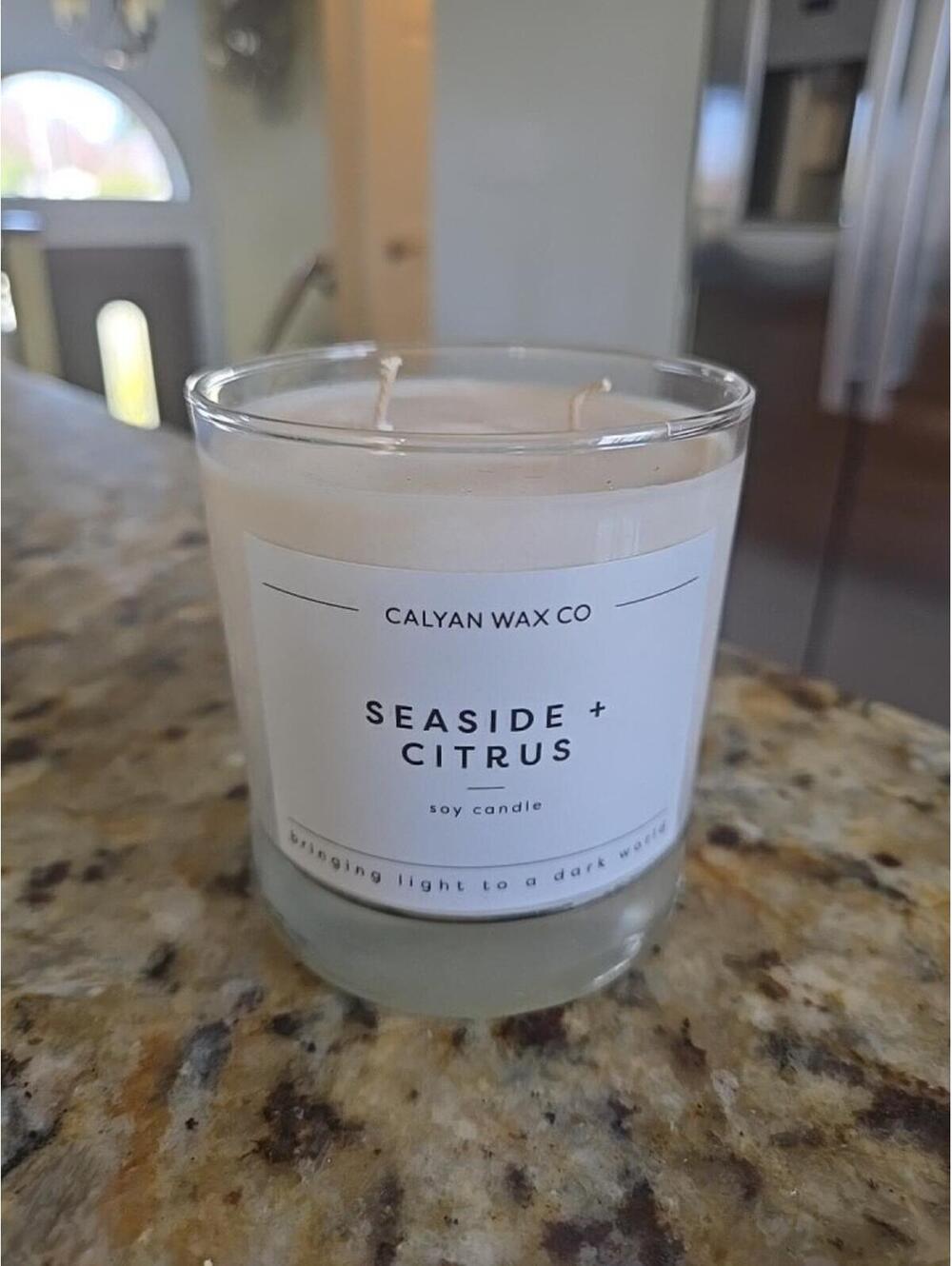 Calyan Wax Scented Candle, Seaside & Citrus 2 Wick